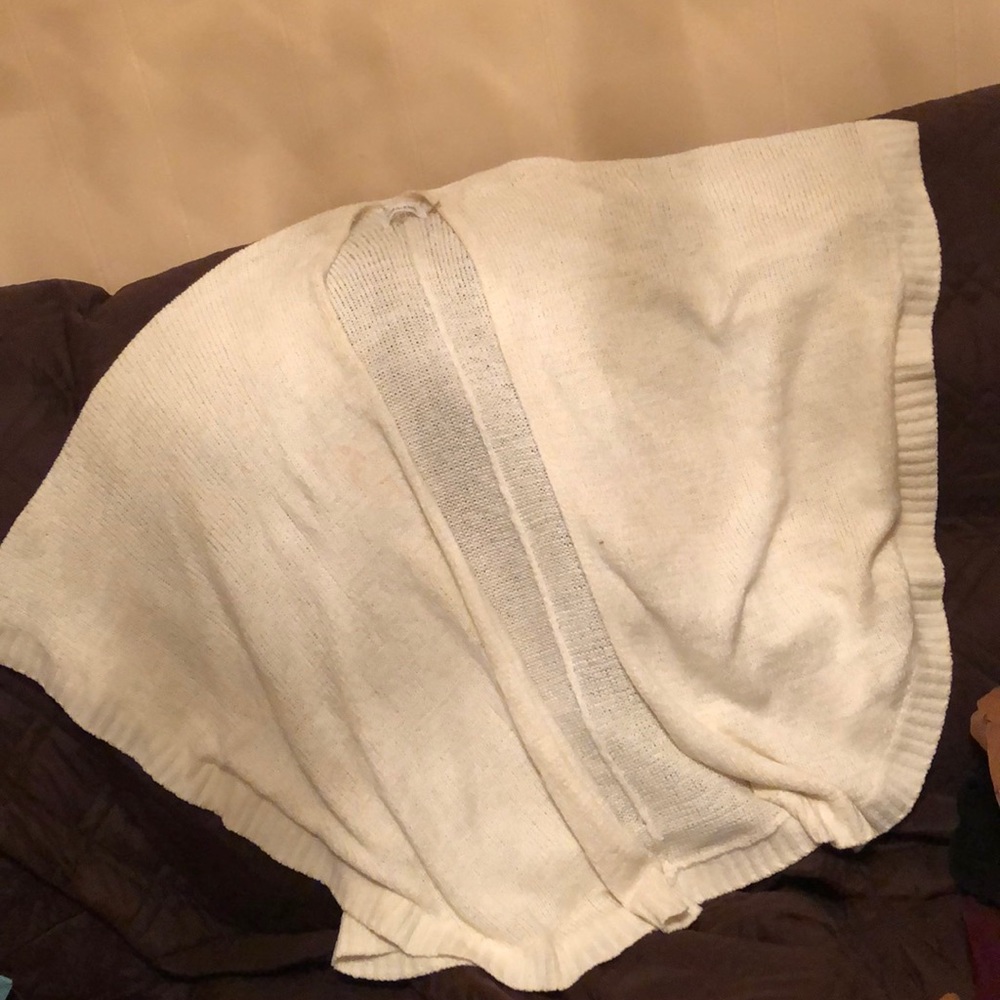 Calvin Klein white/beige open style poncho sweater